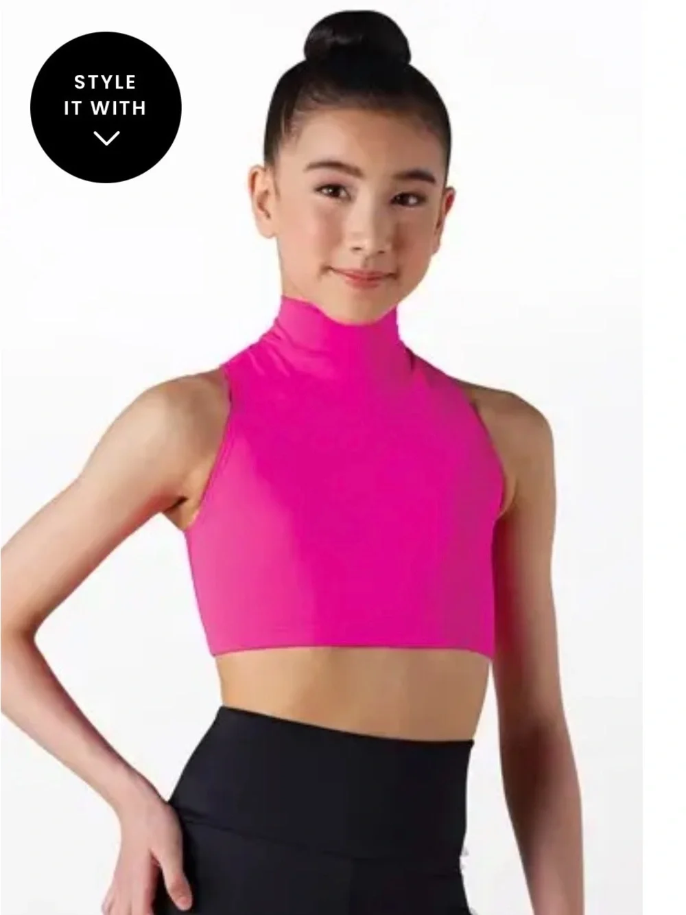Weissman Mock Neck Sleeveless Crop - White - IC